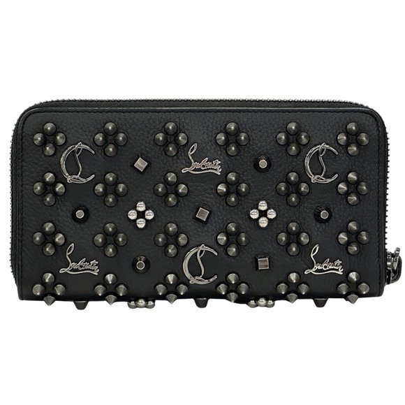 Christian Louboutin Men's Long Wallet, Leather, Black, Red, Silver Hardware, - Picture 2 of 10